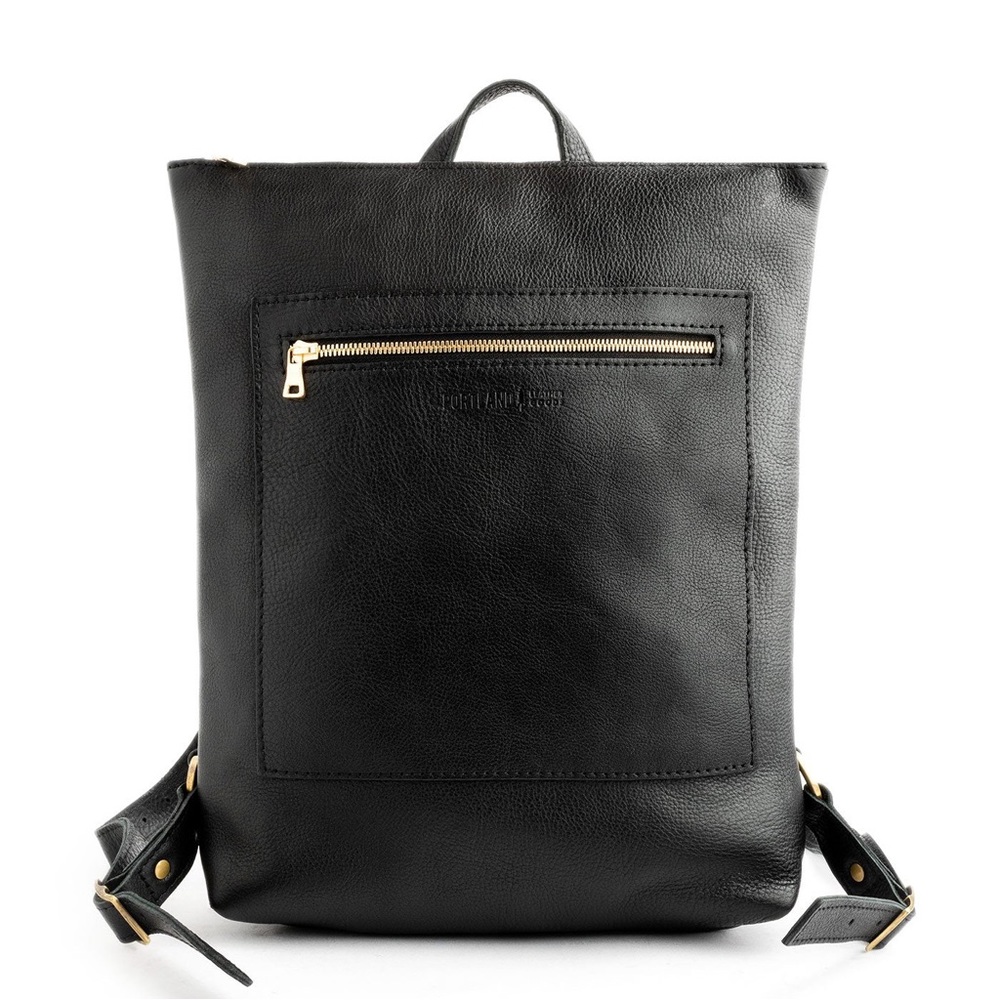 Portland Leather ‘pebbled black’ laptop bag